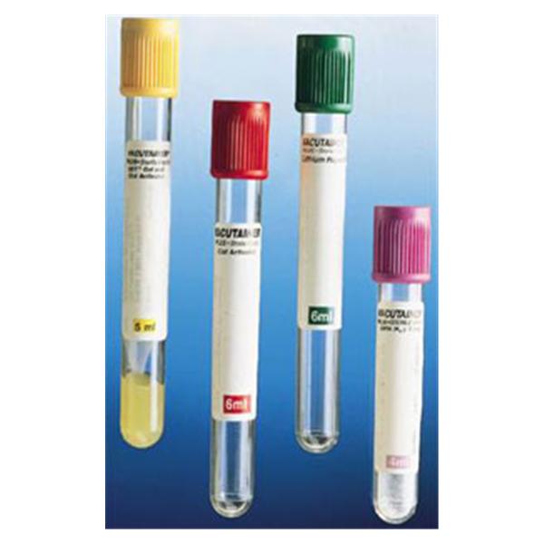 Tube Venous Blood Collection Vacutainer 6mL 13x100 Gls ACD Sol B 1mL Ylw 100/Bx, 10 BX/CA